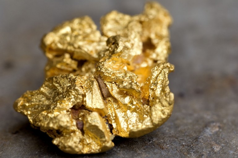 Brazil, Minas Gerais state, Ouro Preto, gold nugget from a mine (Gold Route, Estrada Real)